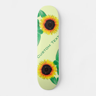 Skate Arte Girassóis - Adicionar Seu Texto / Nome -