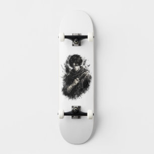 Skate Arte Grunge de Ninja Guerreiro Anime Sombrio Enfai