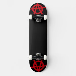 Skate Arte Original Anarquia Vermelha e Preta