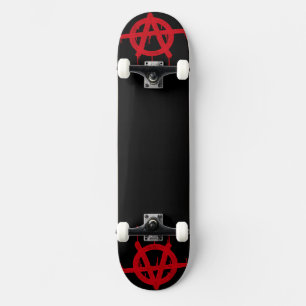 Skate Arte Original Anarquia Vermelha e Preta