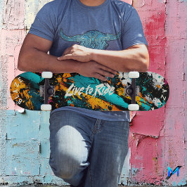 Skate Arte Pop Abstrata de Grafite - Lema Viva para Anda