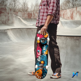 Skate Arte Pop Geométrica Ousada - Andar Rápido, Viver L