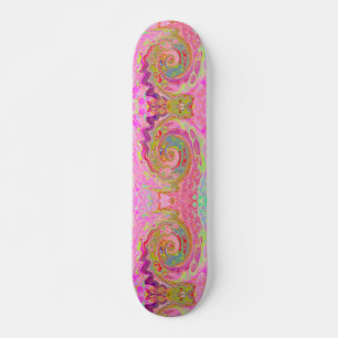 Skate Arte retrógrada, amarela e Abstrato magenta