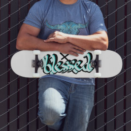 Skate Arte Urbana de Letra Manual Abençoada Fé