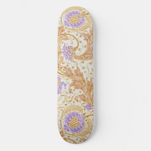Skate Artes e Ofícios de Walter Crane Arte Floral Roxa