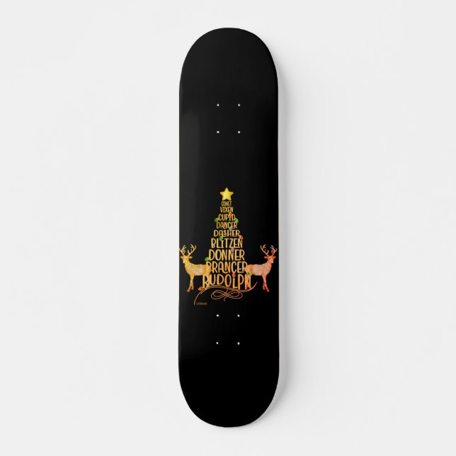 Skate ÁRVORE DE NATAL DOS papais noeis (Frente)