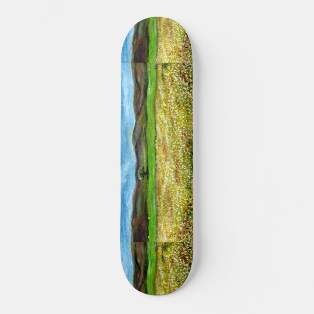 SKATE ÁRVORE SOLITÁRIA NO CAMPO DE FLORES AMARELAS, TOSC (Frente)