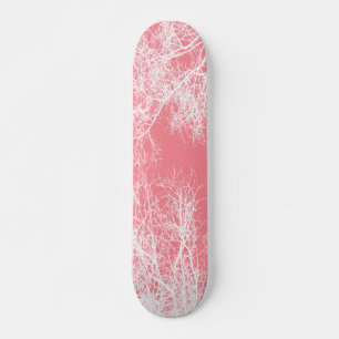 Skate Árvores rosa e branca