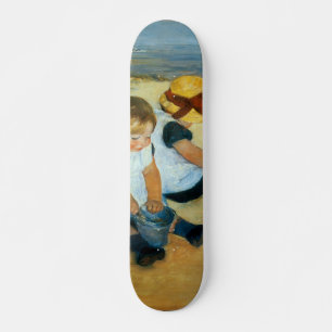 Skate As crianças de Mary Cassatt na praia (1884)
