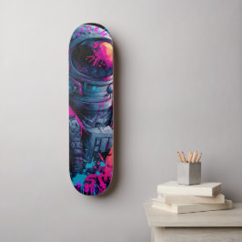 Skate Astronauta Neon Grafite Art - Edição limitada