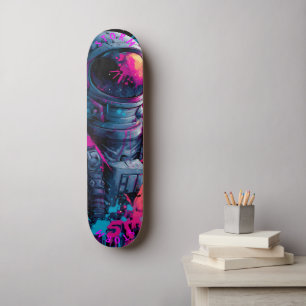 Skate Astronauta Neon Grafite Art - Edição limitada