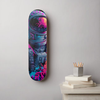 Skate Astronauta Neon Grafite Art - Edição limitada
