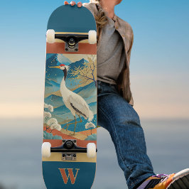 Skate Ave Grou com Montanhas e Árvores de Outono Japones