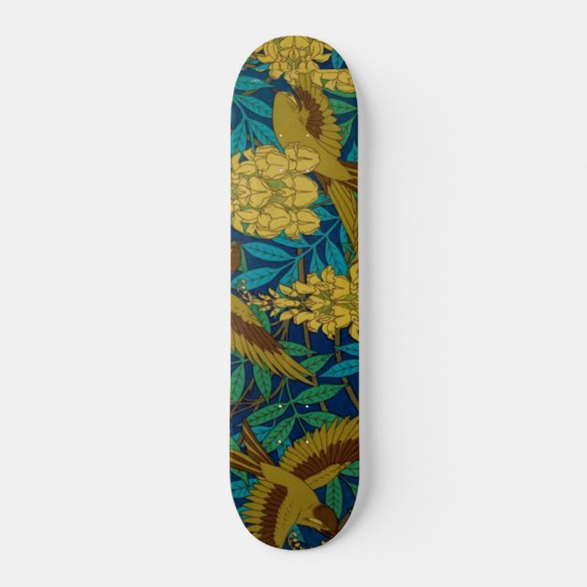 Skate Aves e Folhas Vintage Art Deco (Frente)
