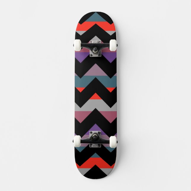 Skate Aztec Chevron Zigzag Stripe Padrão 4 (Frente)