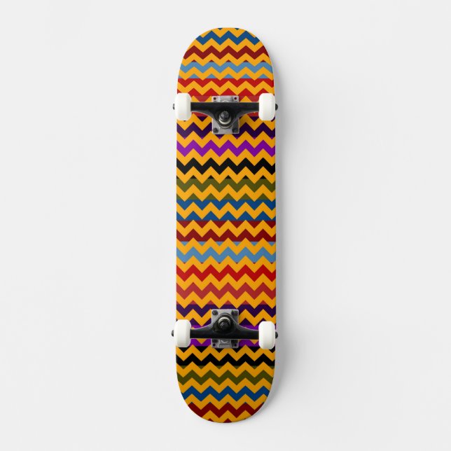 Skate Aztec Chevron Zigzag Stripe Padrão 5 (Frente)
