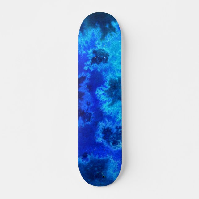 Skate Azul Abstrato Oceano Aéreo (Frente)