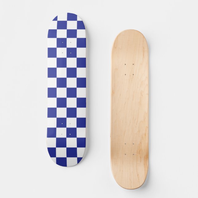 Skate Azul e branco verificados (Frente)