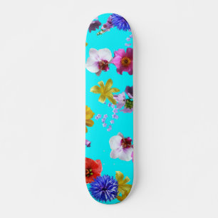 Skate azul floral