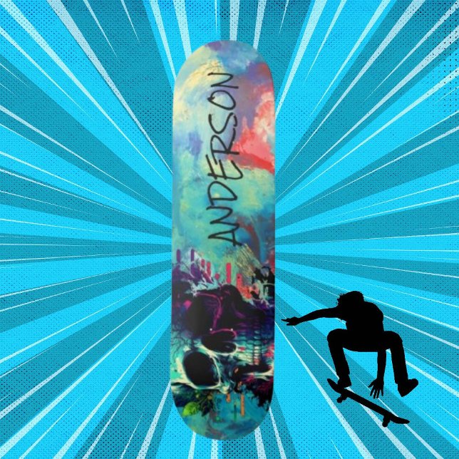 Skate Azul legal personalizado (Original and best online Zazzle skateboard shop- Urban Warrior)