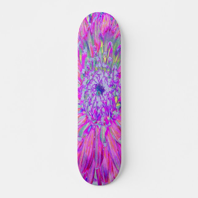 Skate Azul rosa legal e Artsy Roxo Dahlia Bloom (Frente)