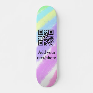 Skate Azul simples rosa água tinta adicione seu texto no