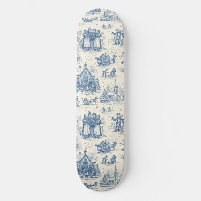 Skate Azul Toile Chinoiserie de Inverno (Frente)