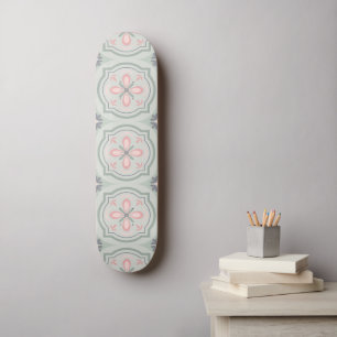 Skate Azulejos Florais Verde Pastel