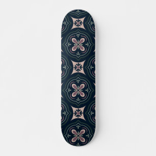 Skate azulejos geométricos florais terrosos