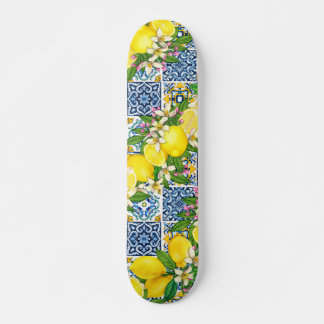 Skate Azulejos Sicilianos do Mediterrâneo, limões de cit