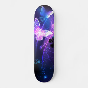 Skate Background with Night Butterflies
