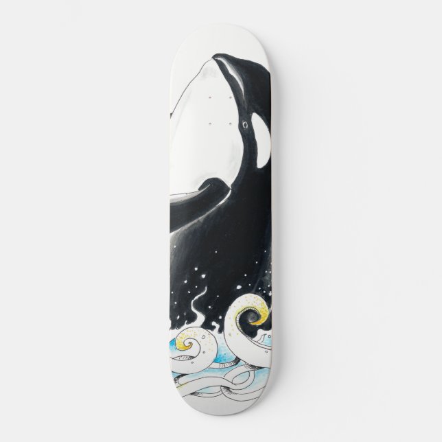 Skate Baleia de orca a romper tinta de rabo (Frente)