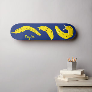 Skate Banana Slugs Amarelo e Real Azul Personalizado