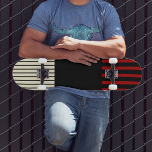 Skate Bandas de Pop de cor - Vermelho e Creme