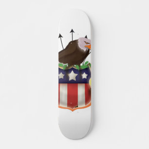 Skate Bandeira Americana Águia Dourada Estrelas e Listra