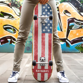 Skate Bandeira Americana Distorcida Patriótica