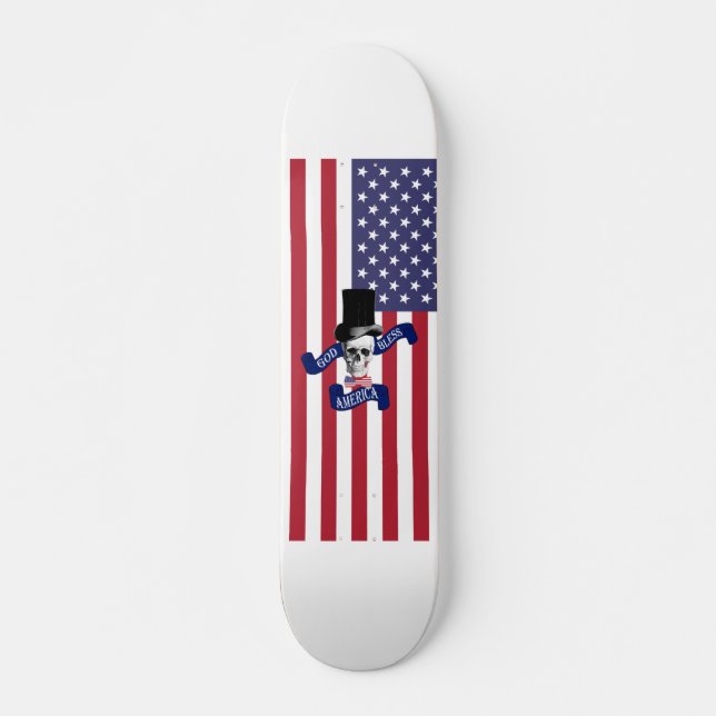 Skate Bandeira americana engraçada (Frente)