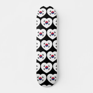 Skate Bandeira da Coreia do Sul Coração