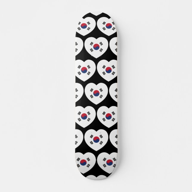 Skate Bandeira da Coreia do Sul Coração (Frente)
