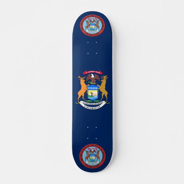 Skate Bandeira de Michigan (Frente)