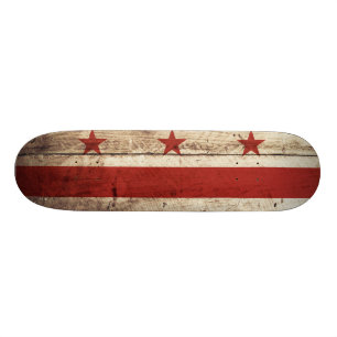 Skate Bandeira de Washington DC em Velha Textura de Made