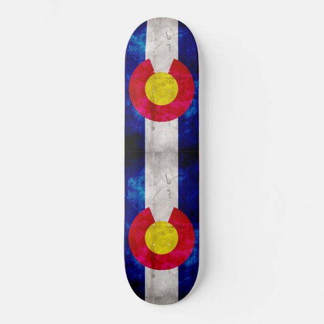 Skate Bandeira do Estado do Colorado Vintage Weathered (Frente)