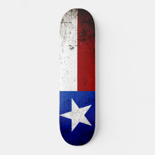 Skate Bandeira do Estado do Texas Black Grunge