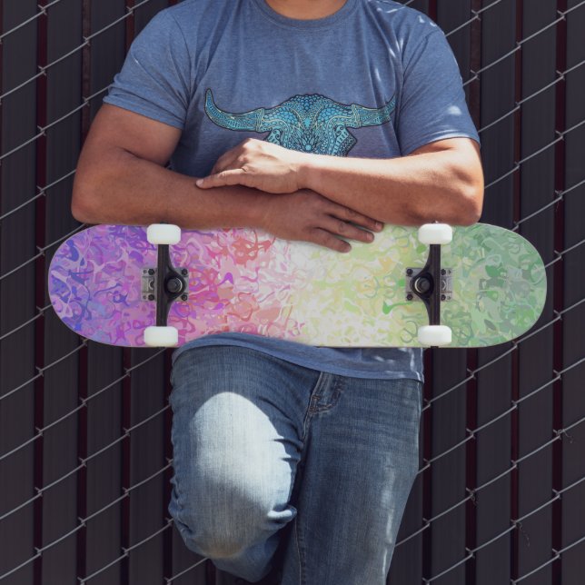 Skate Bandeira do Orgulho Genderdoe Abstrata Boho Trippy (Ao ar livre 3)