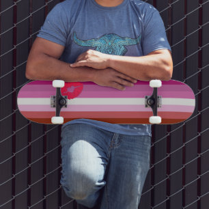 Skate Bandeira do orgulho lésbico de batom SlipperyJoe f