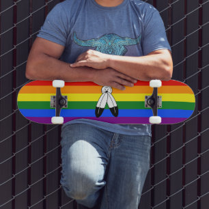 Skate bandeira do orgulho two-spirit de SlipperyJoe sim 