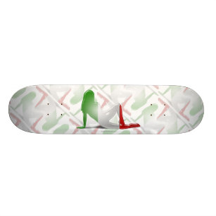 Skate Bandeira italiana da silhueta da menina