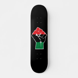 Skate bandeira Pan-Africana Punho, história negra afro-a