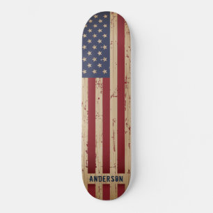 Skate Bandeira Patriótica Americana da Madeira Russa Pe