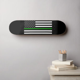 Skate Bandeira Thin Green Line: Veteranos Militares Patr